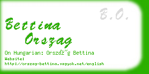 bettina orszag business card